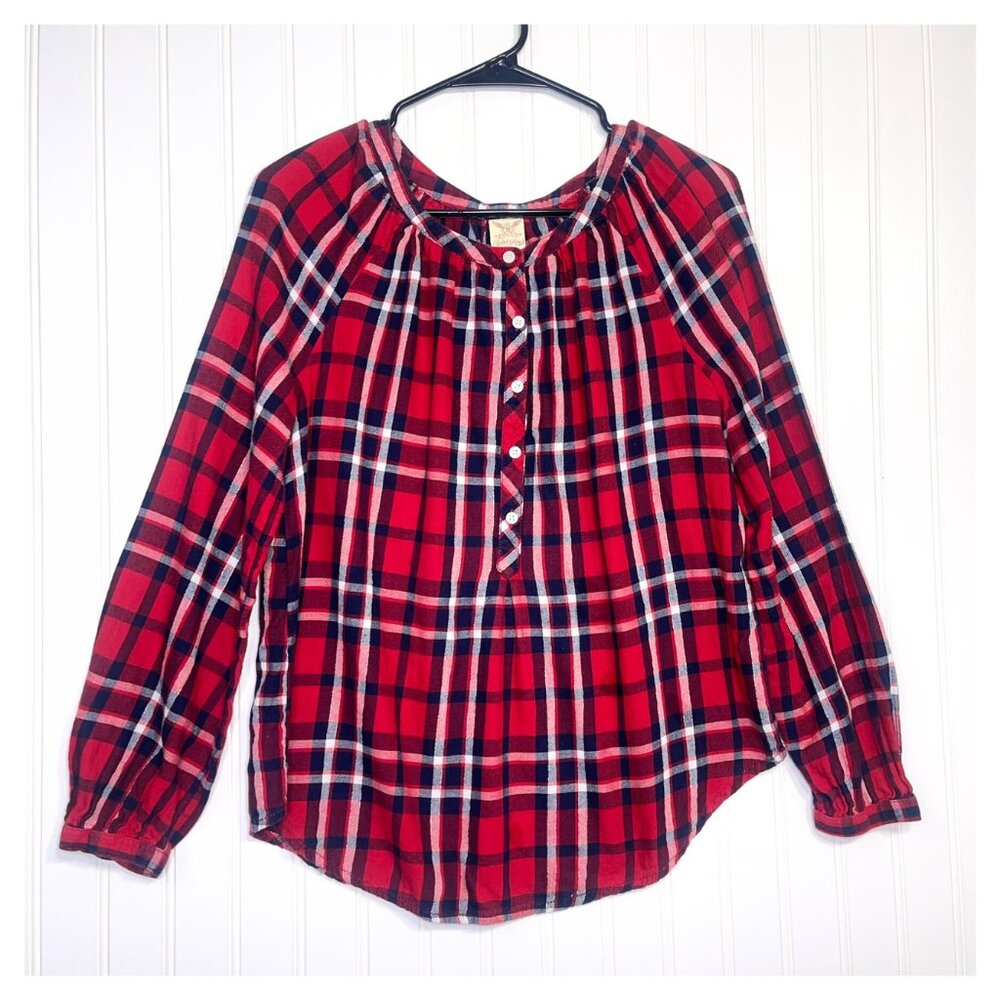 Faded Glory Women's Plaid Longsleeve Top Blouse Size Small (4-6)